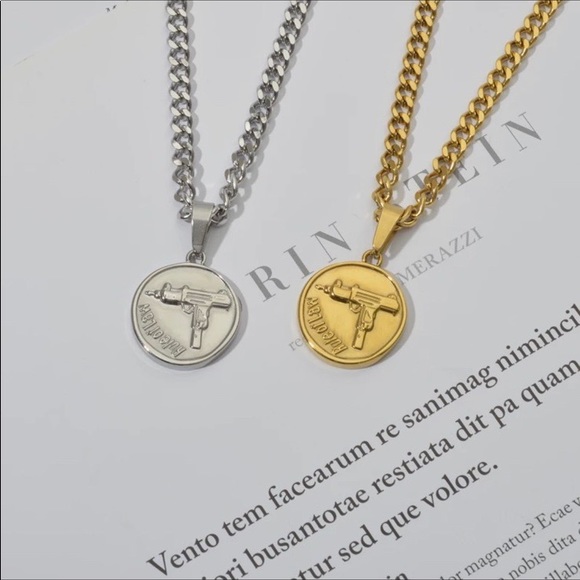 NEW 18K GOLD CHUNKY CHAIN COIN NECKLACE - Picture 4 of 5